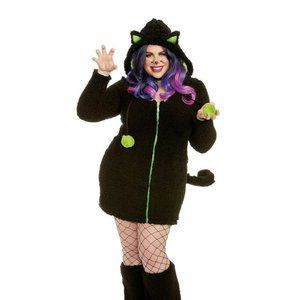 Dreamgirl Plus 1X Black Cat 3pc Costume